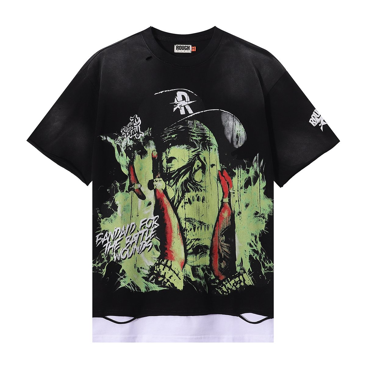 Rough Play Skeleton Graphic Distressed T-Shirt ¡ª hero