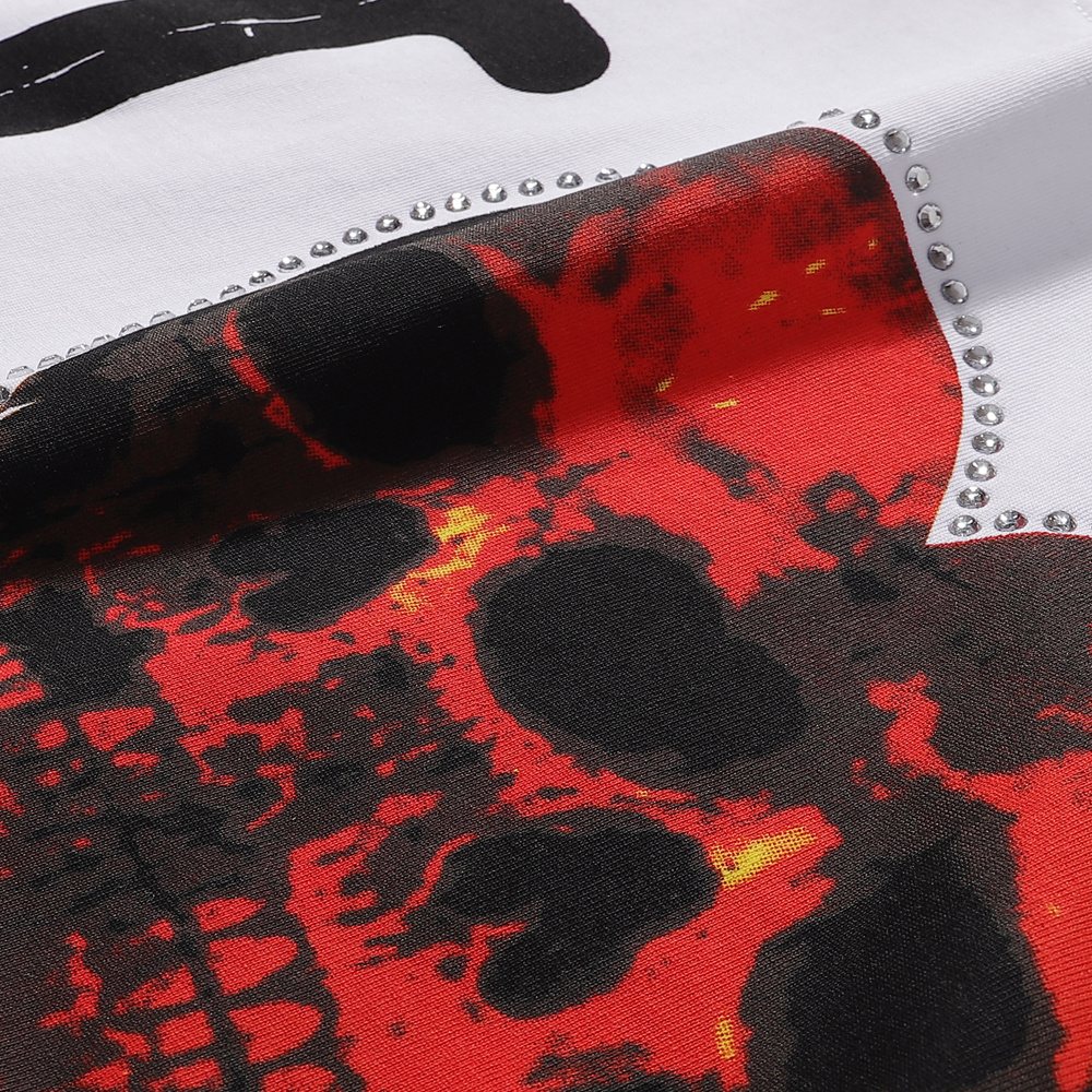 Rough Play Heart Skull Distressed Graphic T-Shirt ¡ª detail