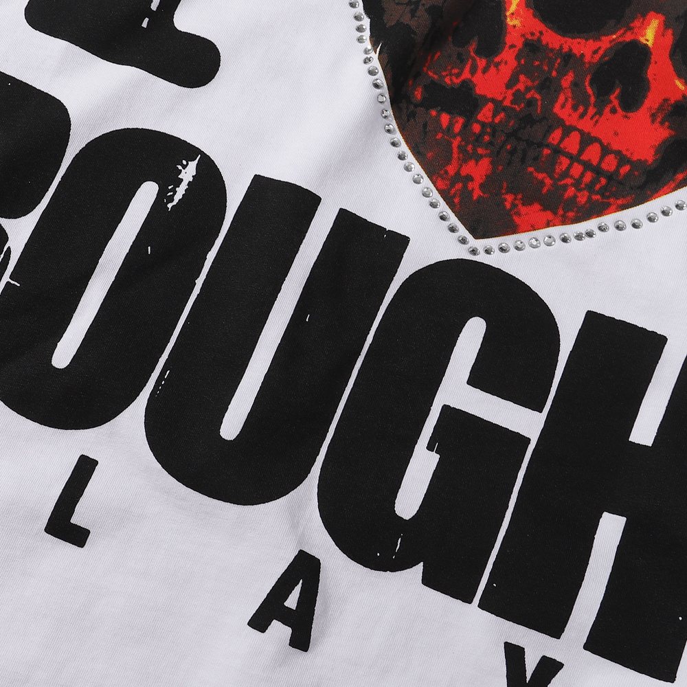 Rough Play Heart Skull Distressed Graphic T-Shirt ¡ª detail