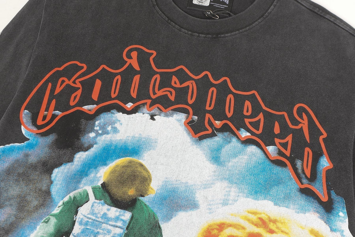 Godspeed Washed Black Rock Graphic Long-Sleeve T-Shirt ¡ª detail
