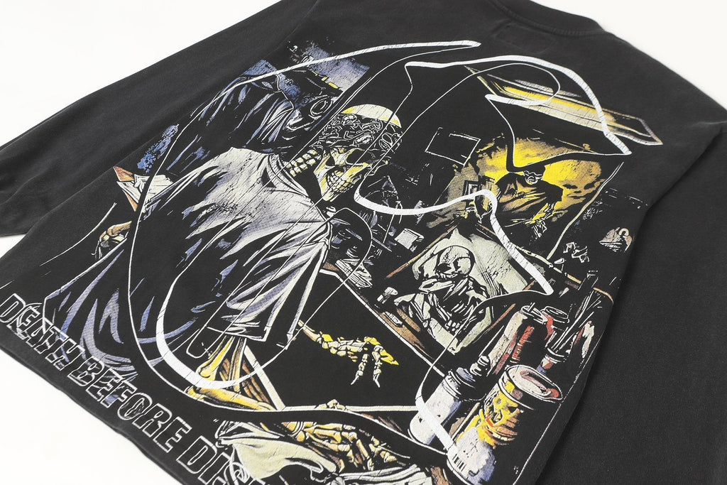 Godspeed Washed Black Rock Graphic Long-Sleeve T-Shirt ¡ª detail