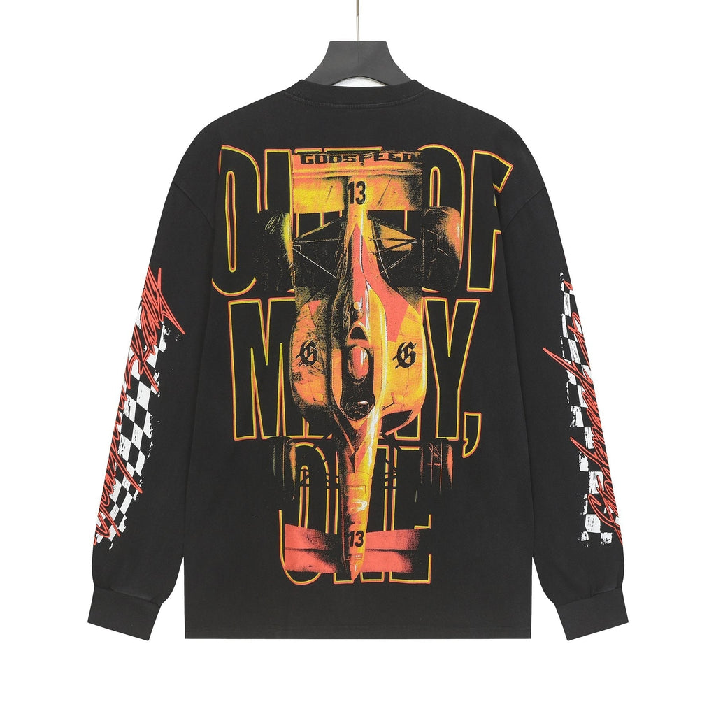 Godspeed Washed Black Racing Graphic Long-Sleeve T-Shirt ¡ª back