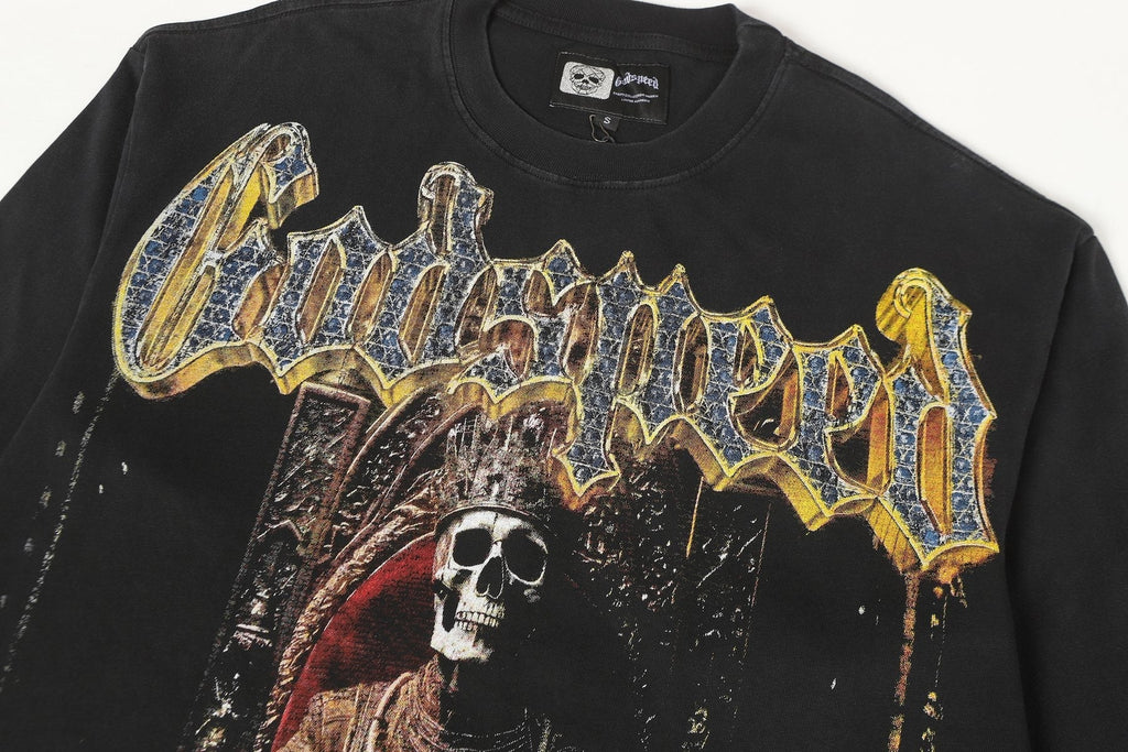 Godspeed Out of Many One Skeleton Graphic Long-Sleeve T-Shirt ¡ª detail