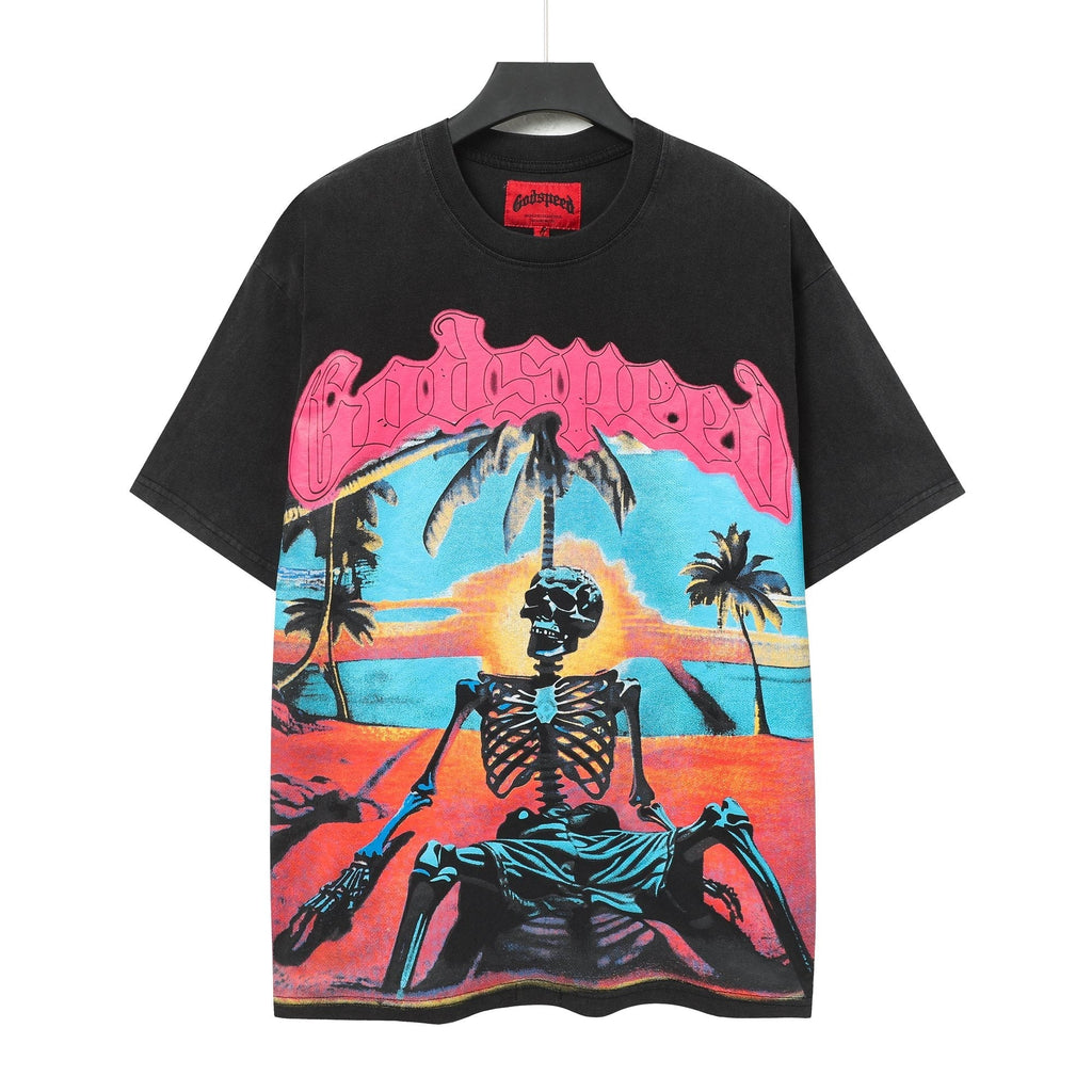 Godspeed Beach Skeleton Graphic T-Shirt ¡ª hero