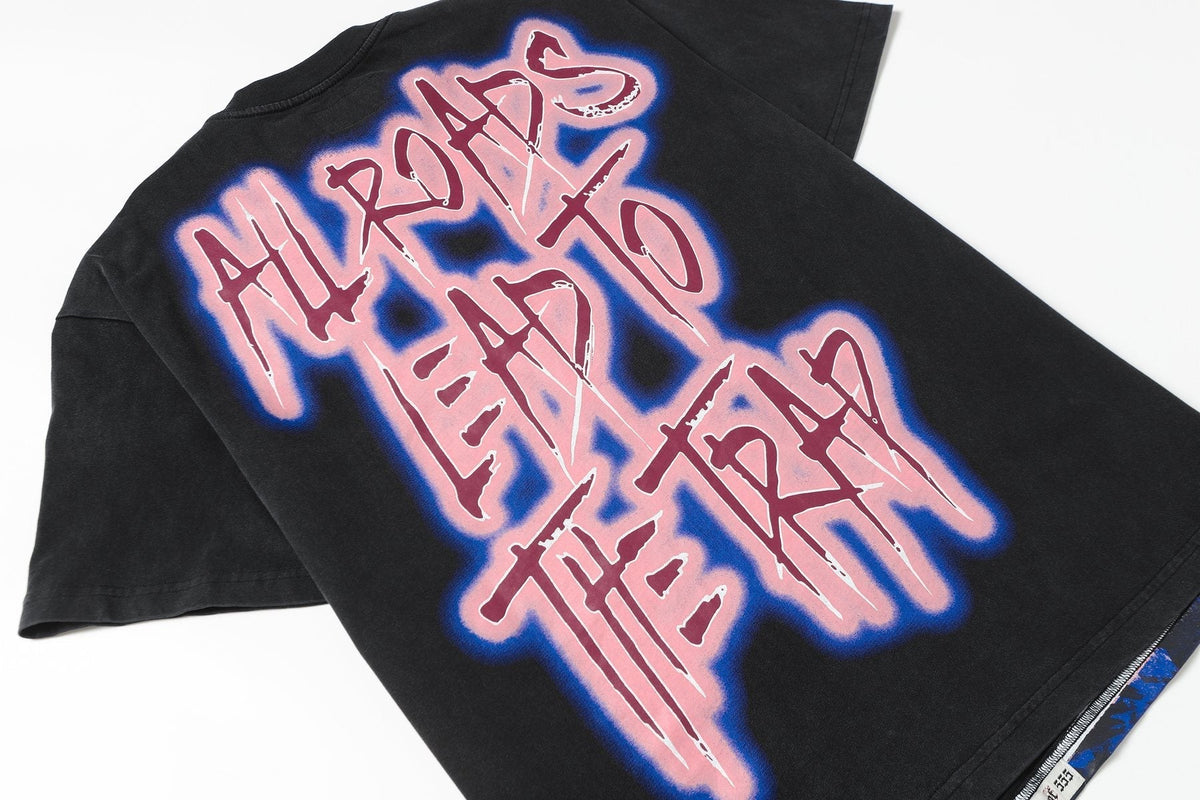 Godspeed Booby Trap Washed Black Graphic T-Shirt ¡ª detail
