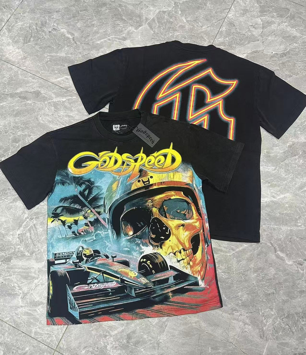 Godspeed Racing Skull Graphic T-Shirt ¡ª context