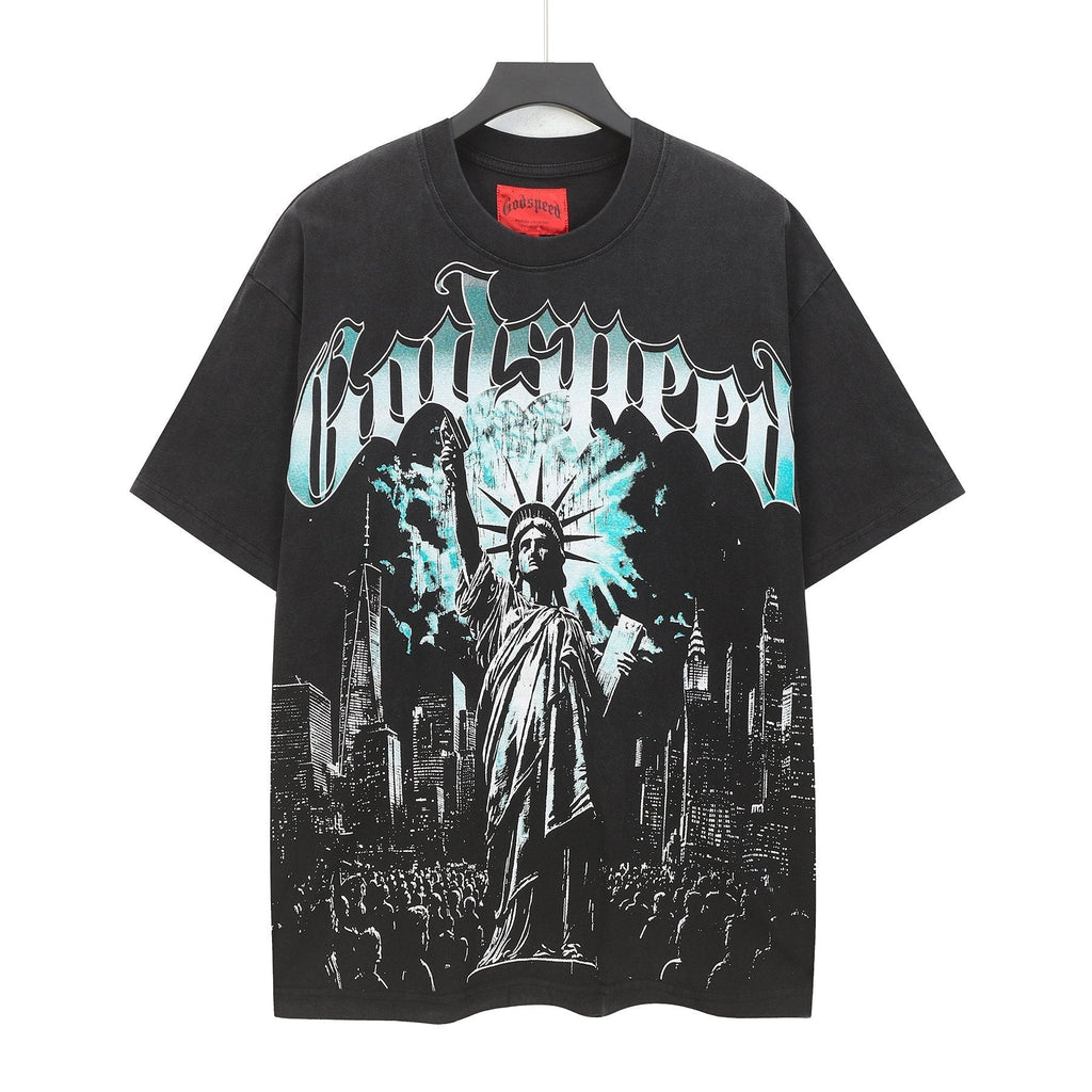 Godspeed Statue City Graphic T-Shirt ¡ª hero