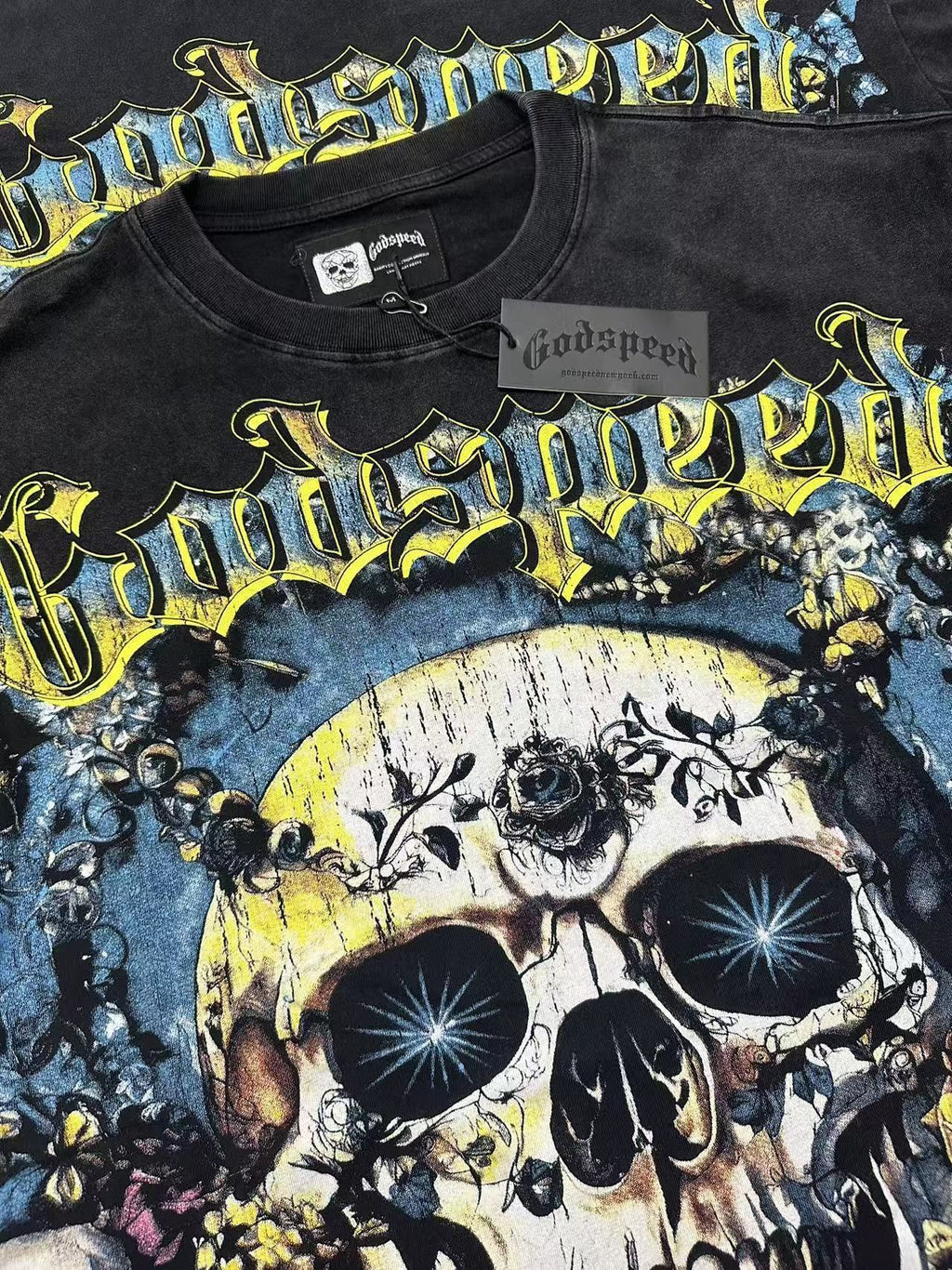 Godspeed Skull & Rose Graphic T-Shirt ¡ª detail