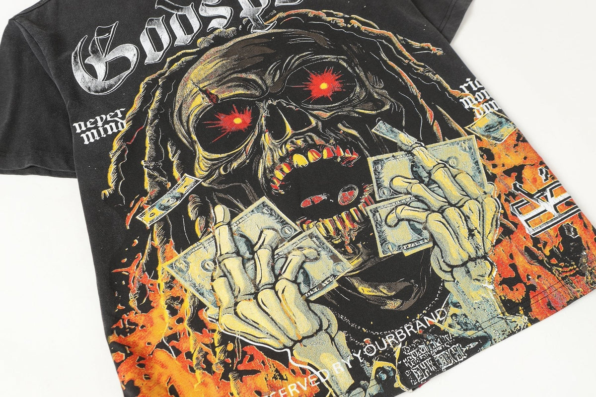 Godspeed Rich Money Drugs Graphic T-Shirt ¡ª detail
