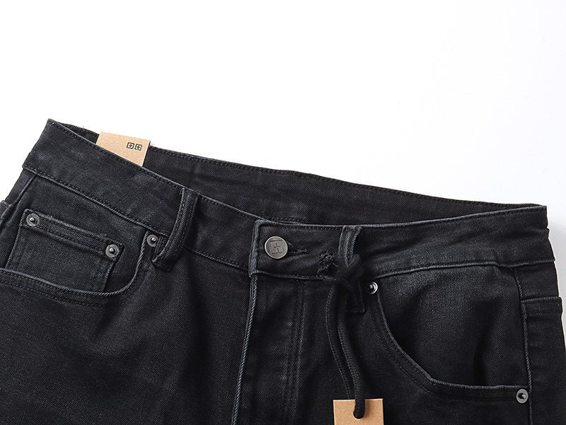 Ksubi Black Distressed Slim Tapered Jeans ¡ª detail