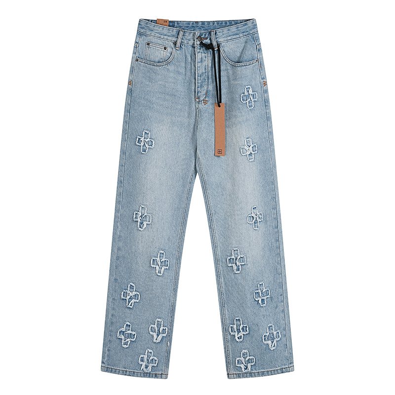 Ksubi Light Blue Embroidered Straight-Leg Jeans ¡ª hero