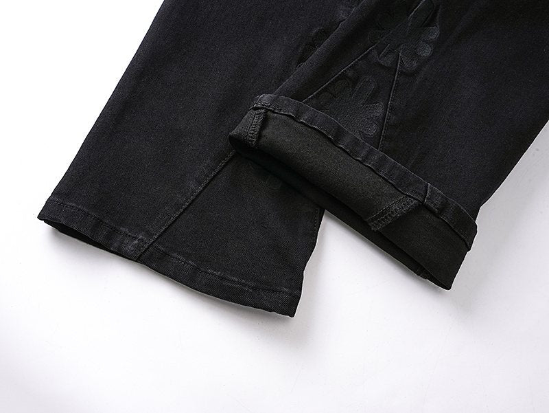 LOSTSHDWS Black Flared Jeans with Floral Embroidery ¡ª detail