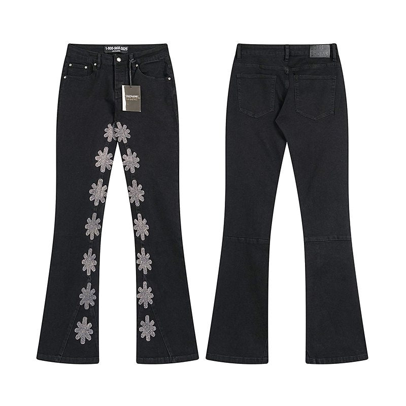 LOSTSHDWS Flower Embellished Flare Jeans ¡ª hero