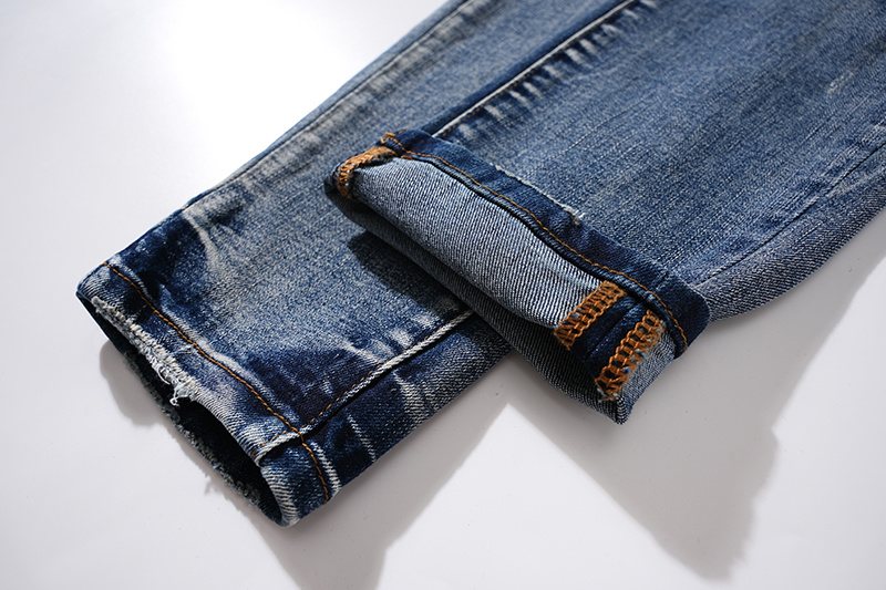 Purple Brand Patch Repair Washed Jeans - Blue ¡ª detail