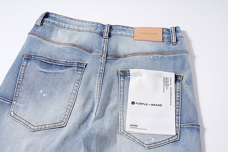 Purple Brand Light Blue Distressed Paint-Splatter Jeans ¡ª detail