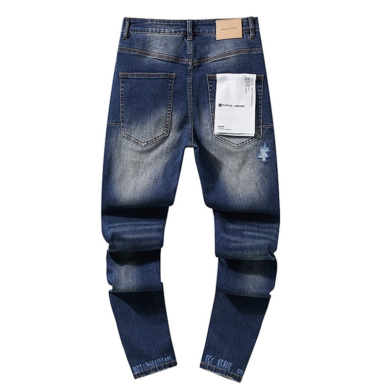 Purple Brand Blue Distressed Paneled Jeans ¡ª back