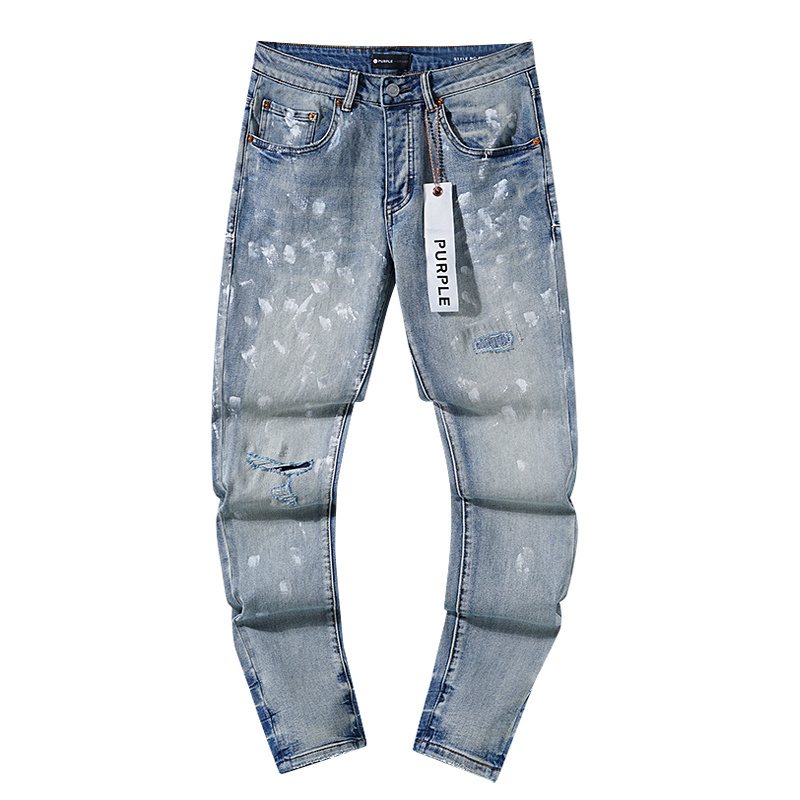 Purple Brand Light Blue Paint-Splatter Distressed Jeans ¡ª hero