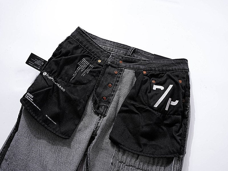 Purple Brand Paint-Splatter Distressed Black Jeans ¡ª detail