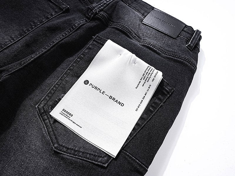 Purple Brand Distressed Black Washed Jeans ¡ª detail