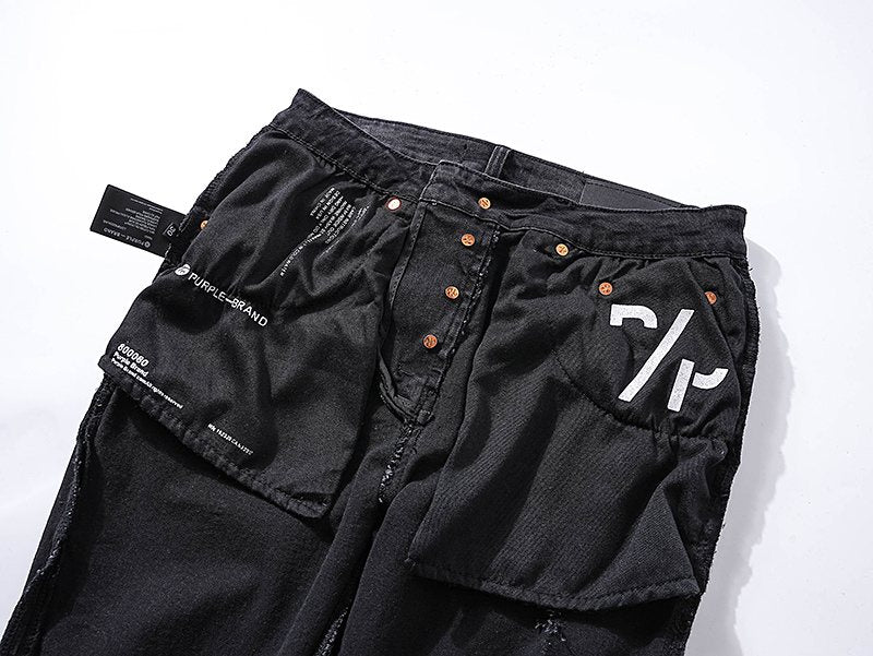 Purple Brand Distressed Black Washed Jeans ¡ª context