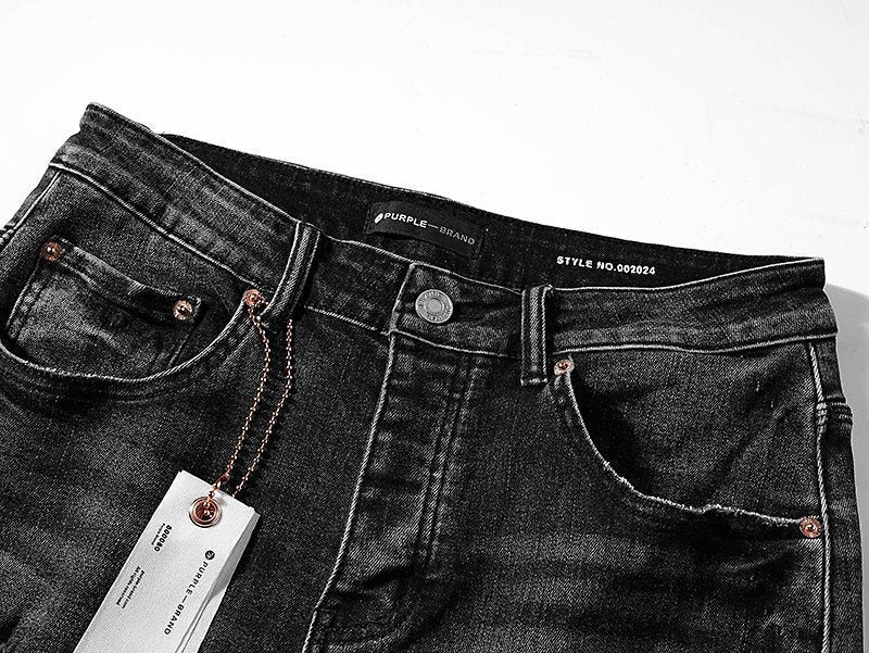 Purple Brand Black Distressed Jeans ¡ª detail