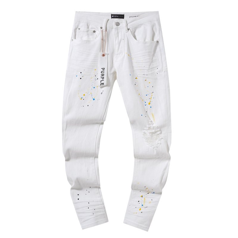 Purple Brand Paint-Splatter Distressed Jeans ¡ª front