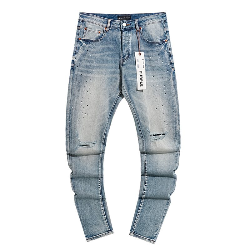 Purple Brand Light Blue Distressed Skinny Jeans ¡ª front