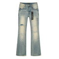 Purple Brand Light Blue Distressed Flared Jeans ¡ª front