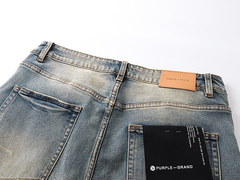 Purple Brand Light Blue Distressed Flared Jeans ¡ª detail