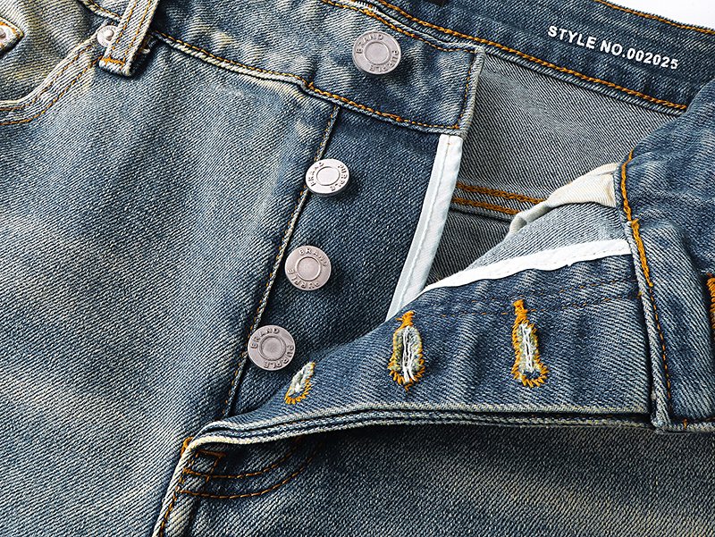 Purple Brand Light Blue Distressed Flared Jeans ¡ª detail