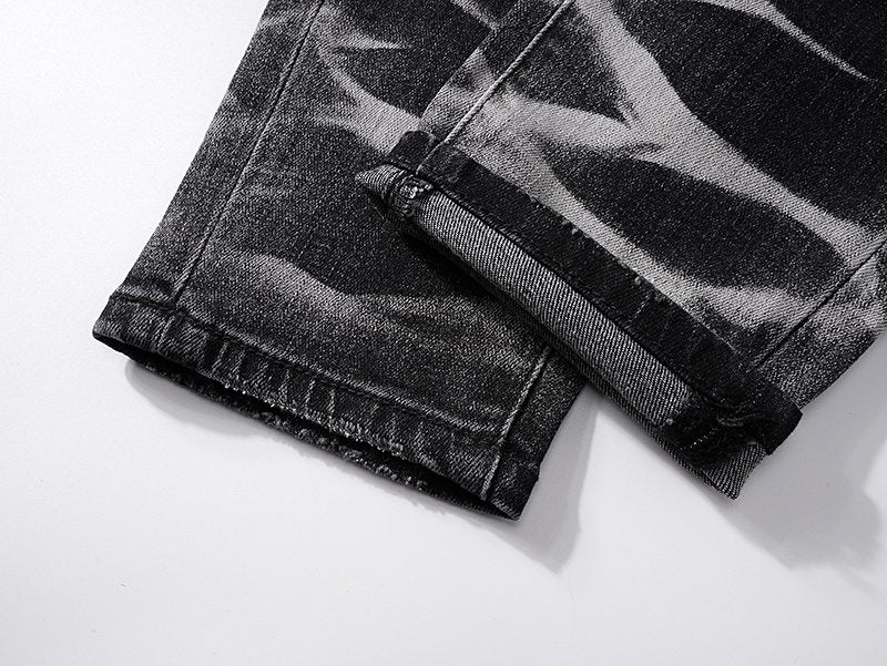 Purple Brand Black Washed Distressed Jeans ¡ª detail