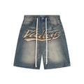 VALLEY Embellished Blue Denim Jorts ¡ª front