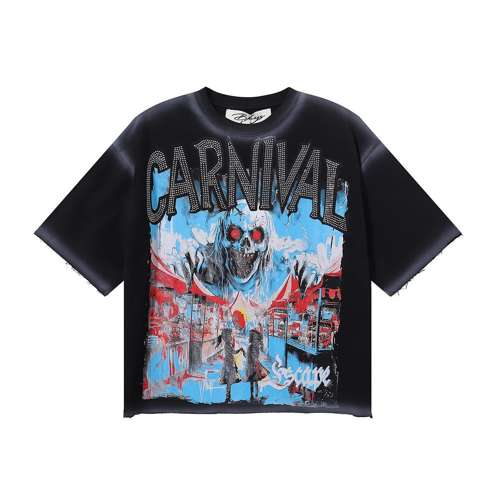 MAJESTIK Carnival Graphic Cropped T-Shirt ¡ª hero