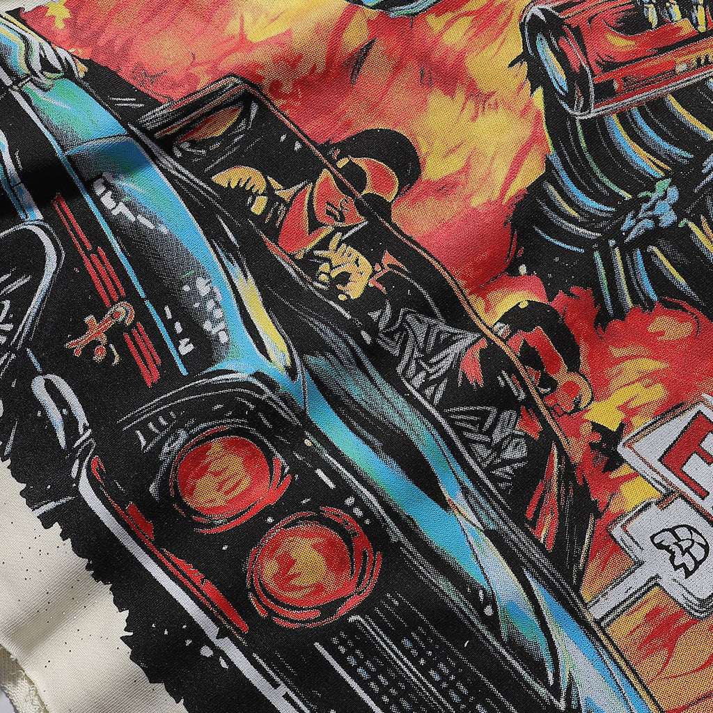 BKYS Revival Rhinestone Skeleton Car Cropped T-Shirt ¡ª detail