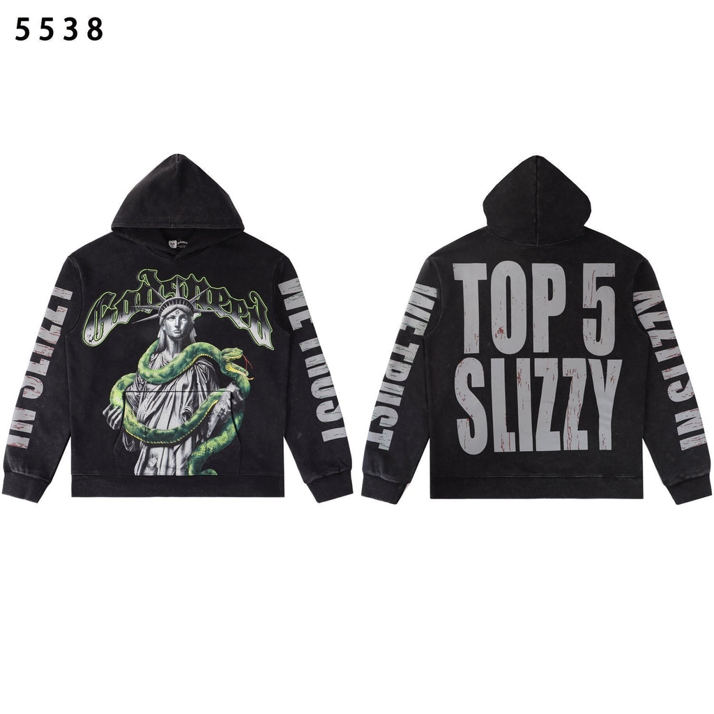 Godspeed Top 5 Slizzy Statue & Snake Graphic Hoodie ¡ª back