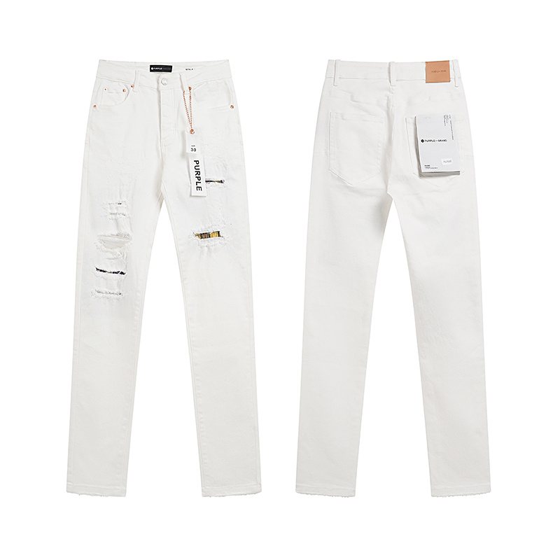 Purple Brand White Distressed Slim Jeans ¡ª hero