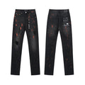 Purple Brand Black Paint-Splatter Distressed Jeans ¡ª hero