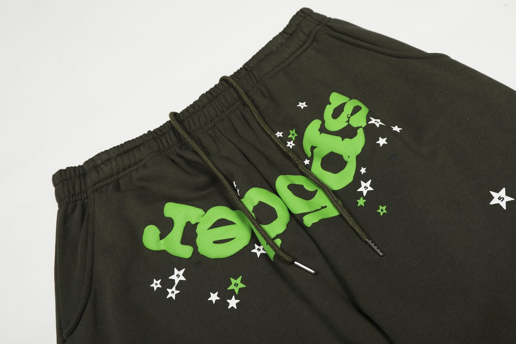 Sp5der Dark Olive Spider Web Star Matching Set ¡ª detail
