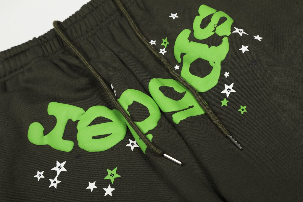Sp5der Dark Olive Spider Web Star Matching Set ¡ª detail
