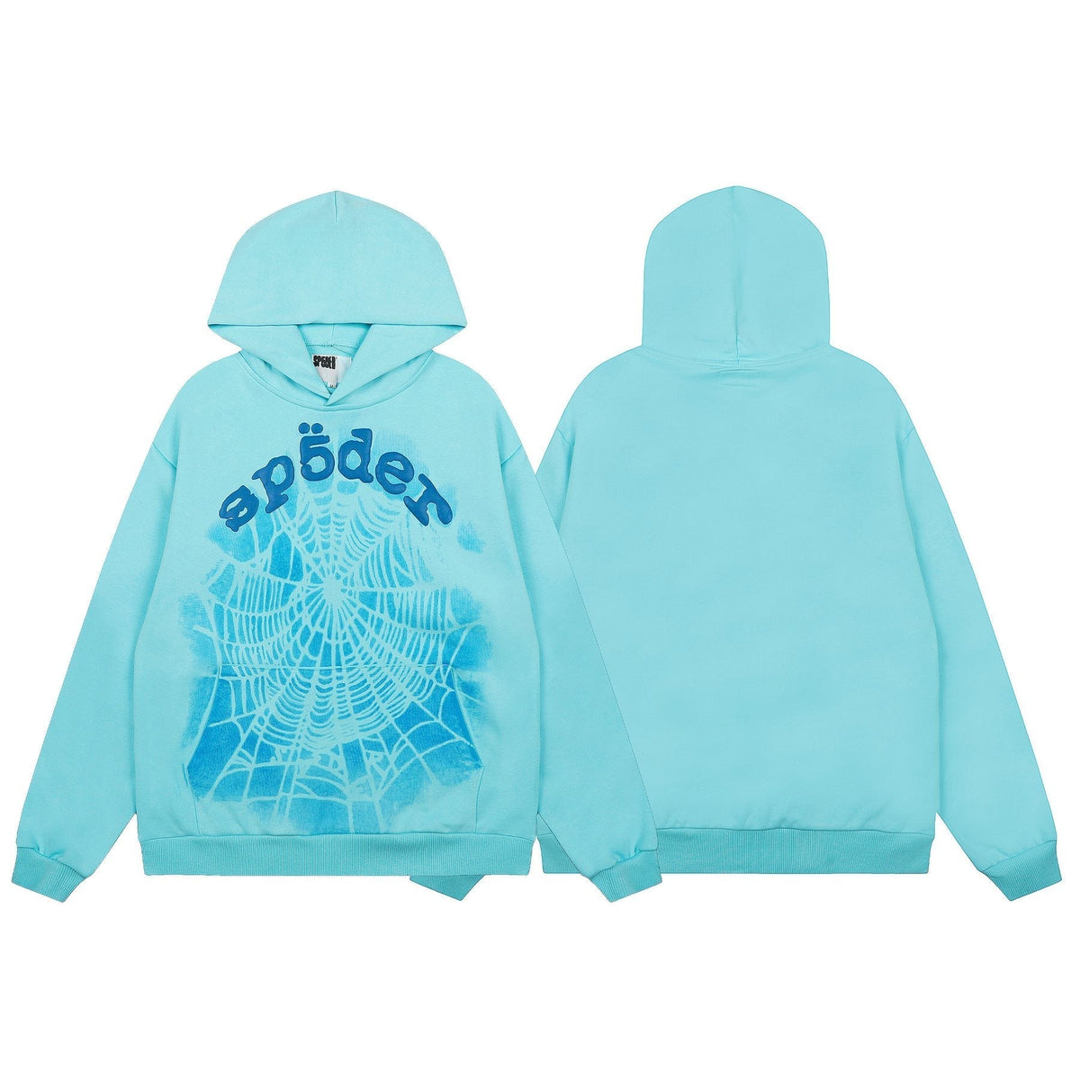 Sp5der Light Blue Spiderweb Graphic Matching Set ¡ª front