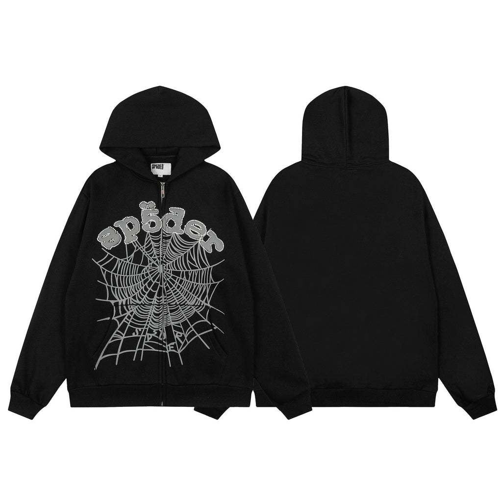 Sp5der Spider-Web Zip Hoodie & Jogger Matching Set ¡ª front