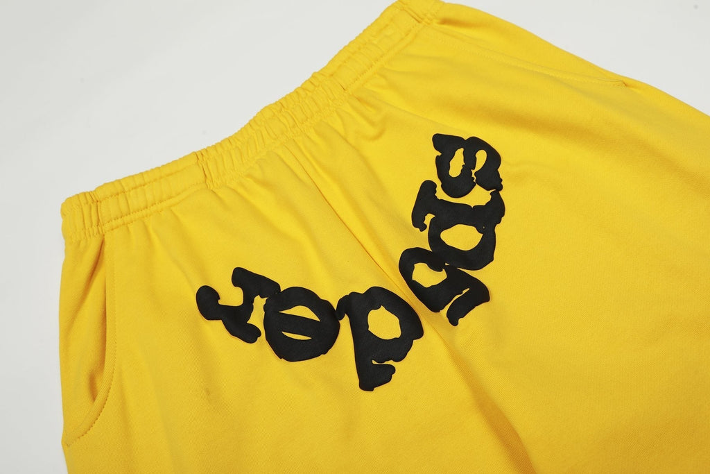 Sp5der Yellow Graphic Hoodie & Sweatpants Matching Set ¡ª detail
