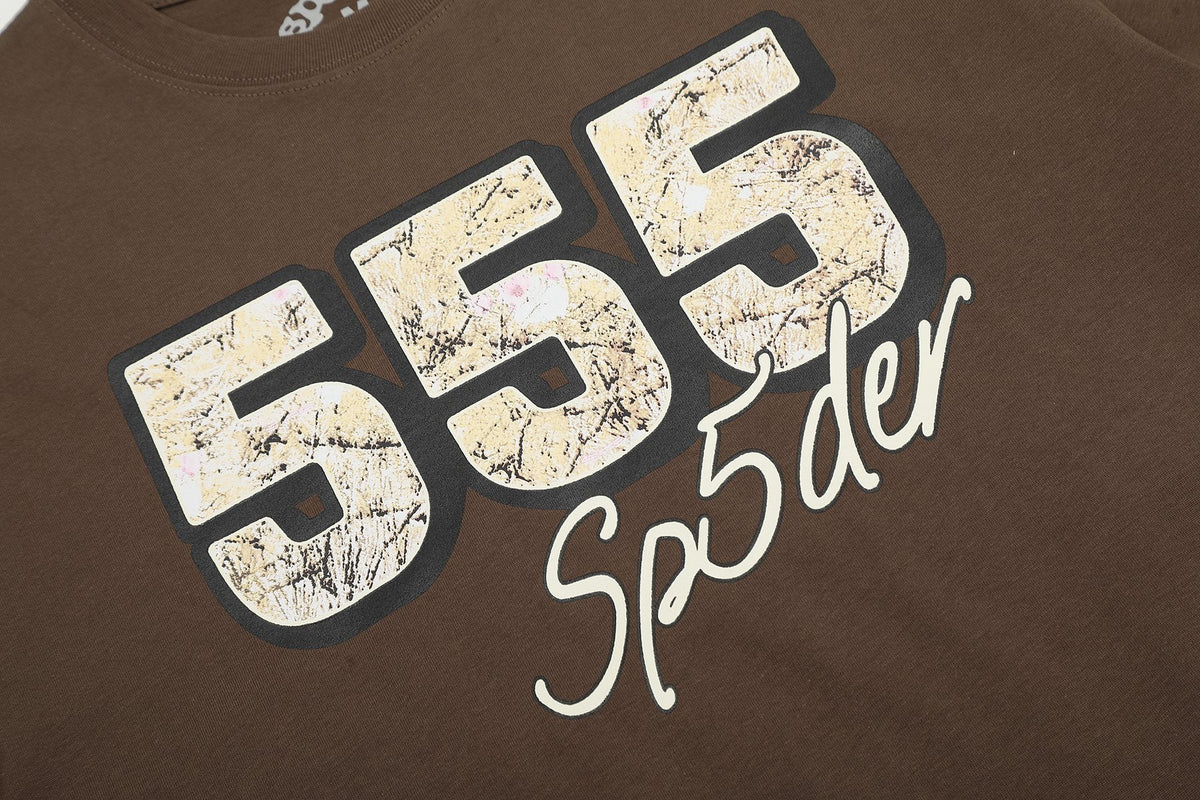 Sp5der Distressed Graphic T-Shirt ¡ª detail