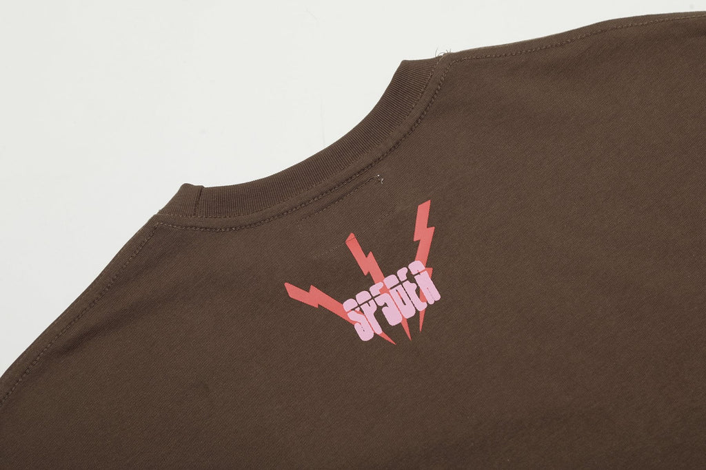 Sp5der Brown Spiderweb Star Graphic T-Shirt ¡ª detail