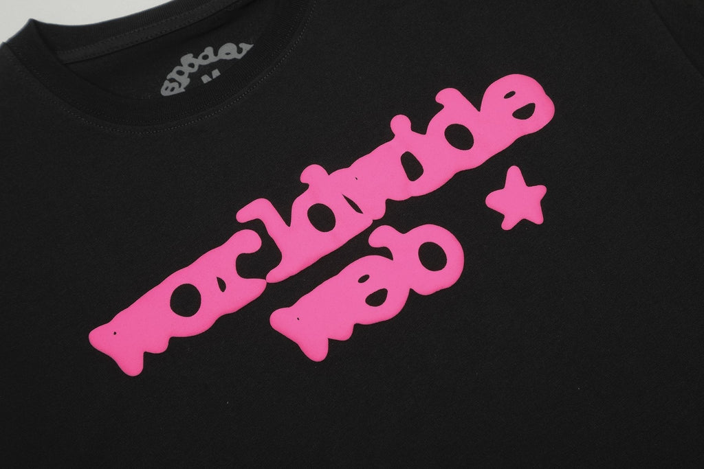 Sp5der Pink Spiderweb Graphic Short-Sleeve T-Shirt ¡ª detail