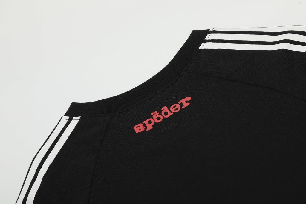 Sp5der Striped Raglan Graphic T-Shirt ¡ª detail