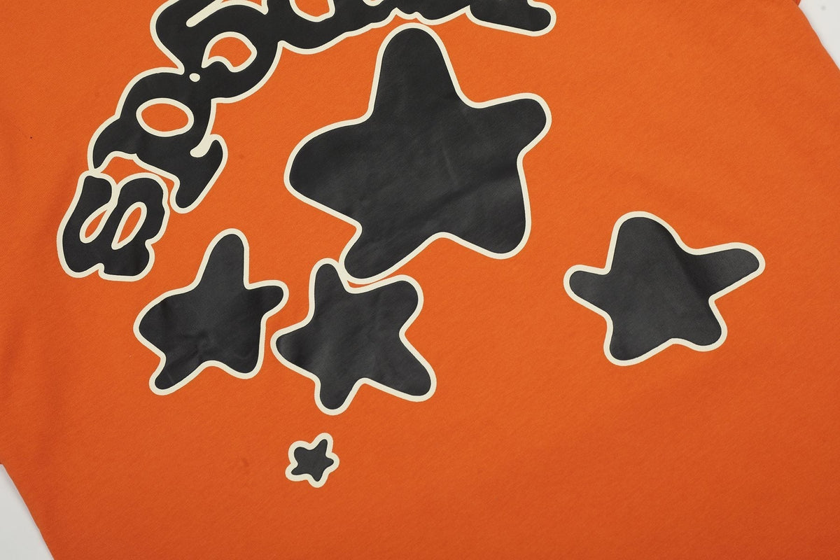 Sp5der Orange Star Graphic T-Shirt ¡ª detail