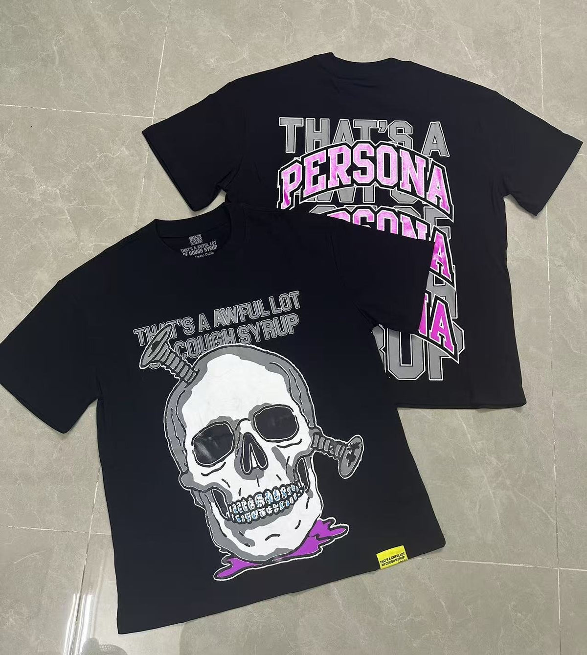THAT'S A AWFUL LOT OF COUGH SYRUP Skull & Persona Graphic T-Shirt ¡ª context