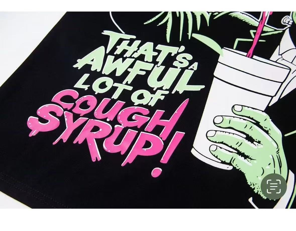 THAT'S A AWFUL LOT OF COUGH SYRUP Frankenstein Graphic T-Shirt ¡ª detail