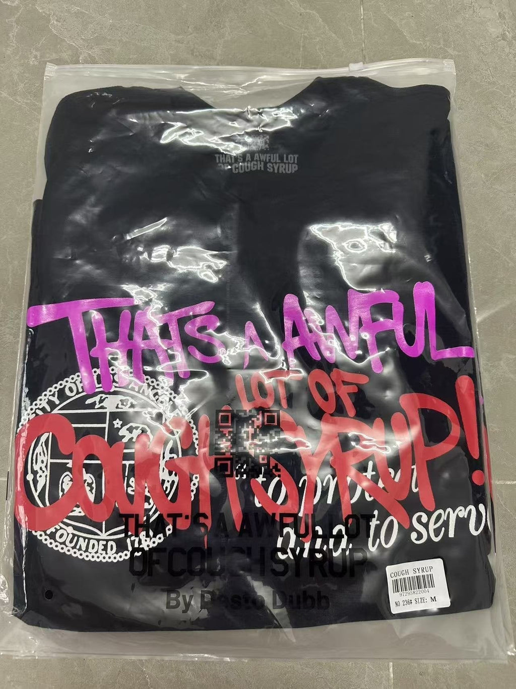 THAT'S A AWFUL LOT OF COUGH SYRUP Black Graphic T-Shirt ¡ª context
